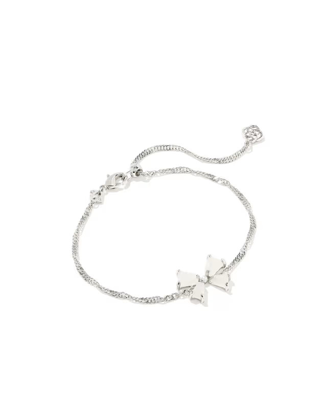 Blair Silver Bow Small Delicate Chain Bracelet in Iridescent Drusy | Kendra Scott