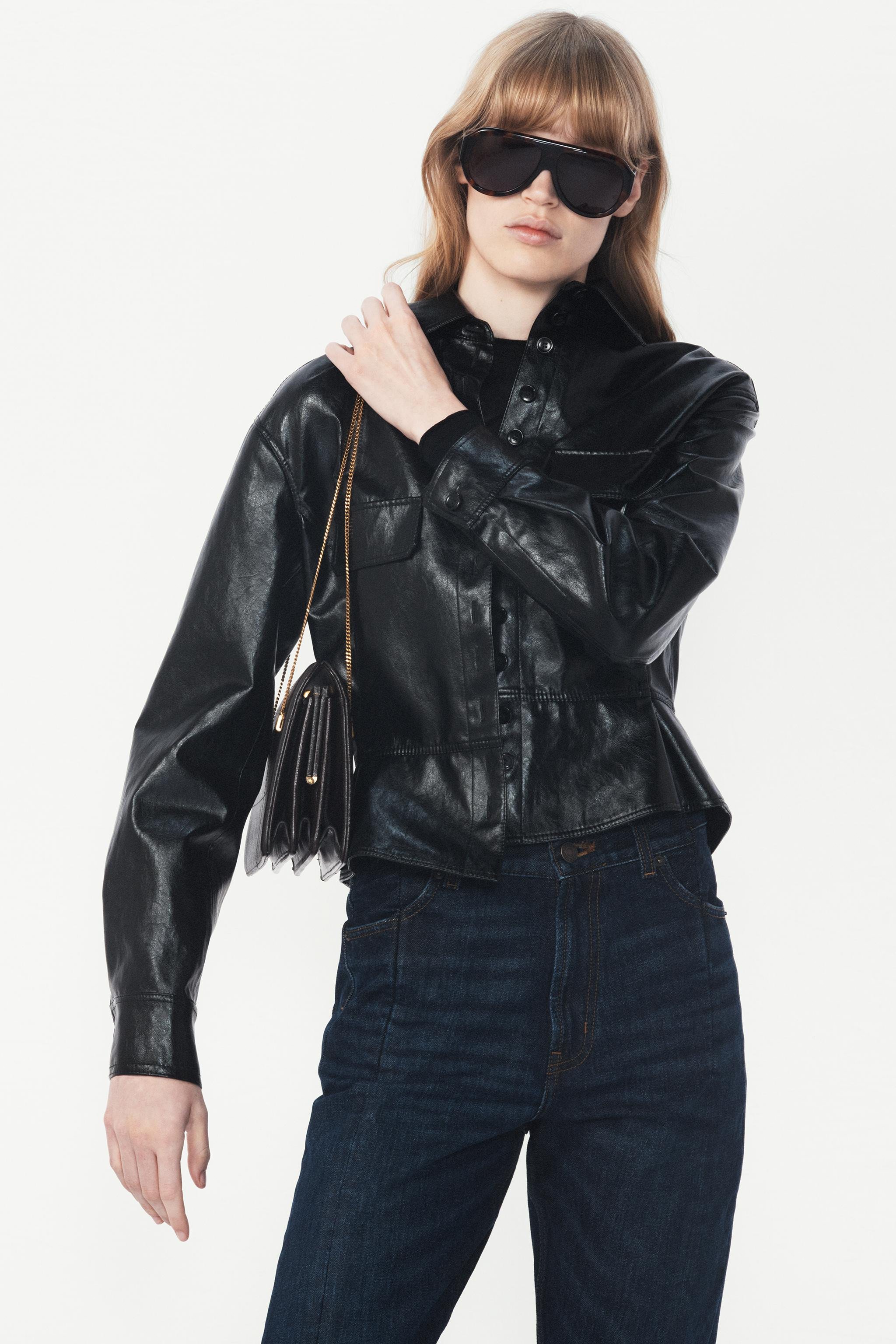 LEATHER EFFECT PEPLUM JACKET - THE ITEM ZARA WOMAN | Zara AU