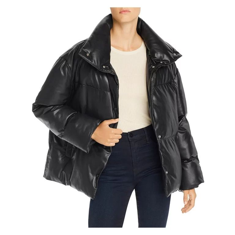 BAGATELLE Womens Black Pocketed Snap Button Closure Oversized Puffer Jacket XS | Walmart (US)