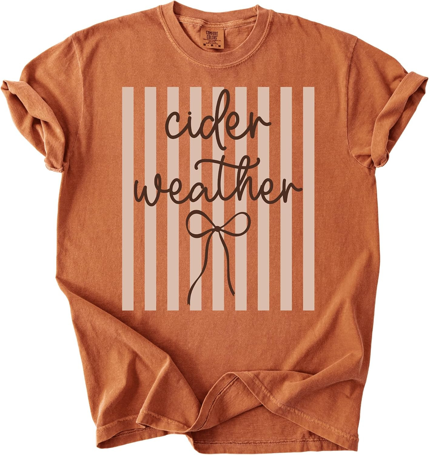 Cider Weather Shirt Cute Fall Coquette Bow Autumn Graphic Tee | Amazon (US)