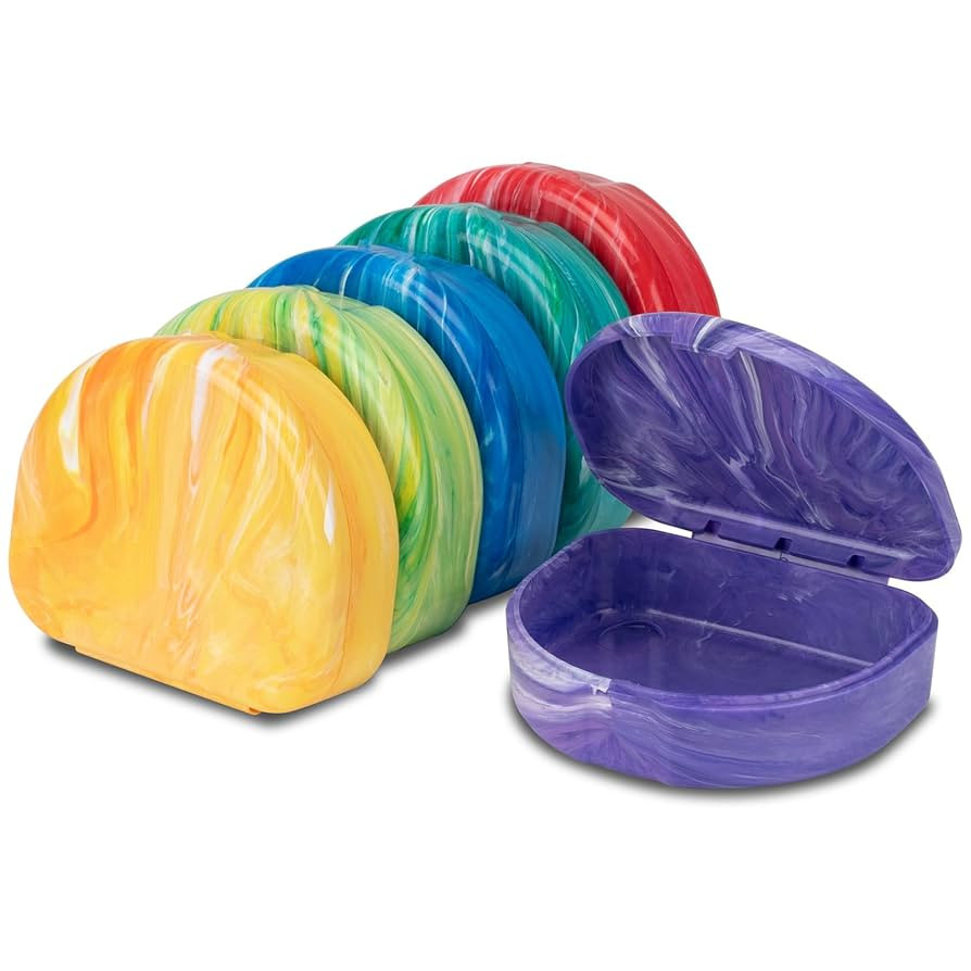 Practicon Marble Retainer Cases, Orthodontic Aligner Case, Mouth Guard Holder (3 Pack) (Assorted) | Amazon (US)