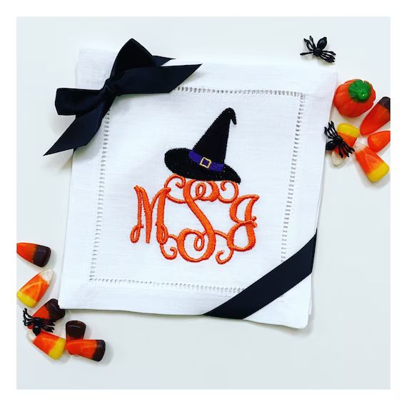 Halloween fun Cocktail Napkins, Monogrammed cocktail napkins | Etsy (US)