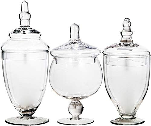 Small Apothecary Jars with Lids Set of 3, Home Essentials & Beyond, for Candy Buffet, Glass decor... | Amazon (US)
