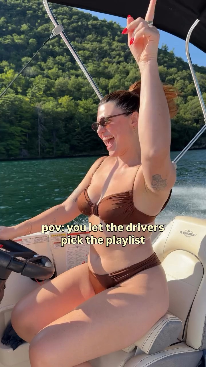 boat rule #1: driver gets aux 🎶🚤

•••

boat life, driving a boat, lake day, family vacation, boating playlist, summer memories, boating