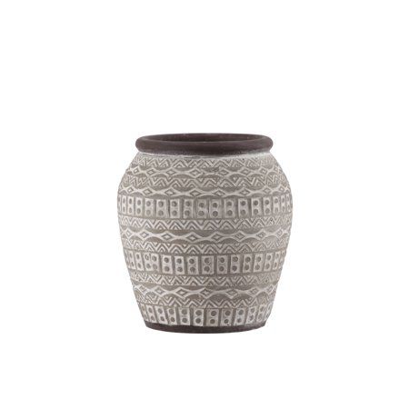 Urban Trends Collection: Cement Vase Painted Finish Taupe | Walmart (US)