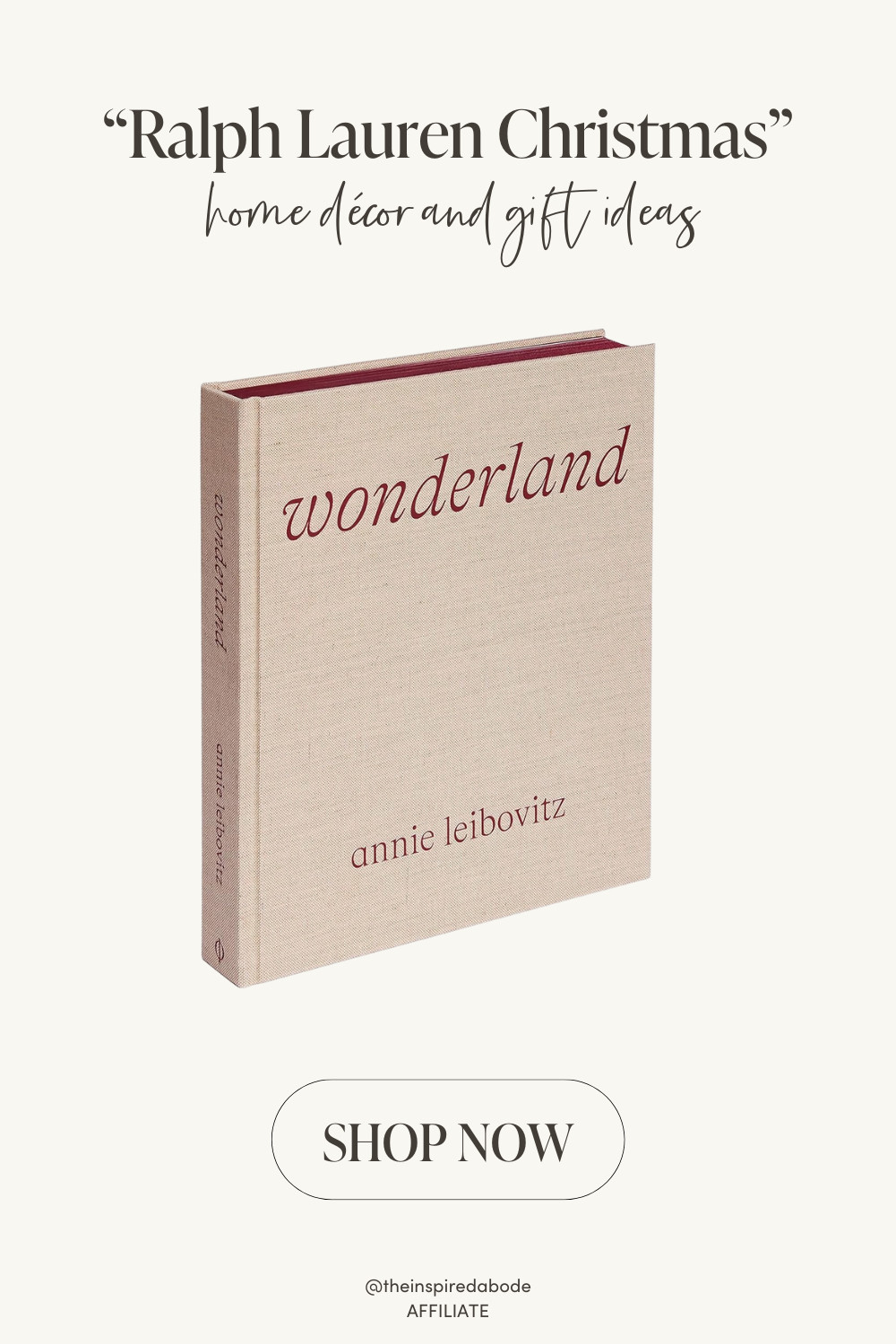 While not necessarily a holiday book, this deep red and linen coffee table book featuring photography by Annie Leibovitz will add a touch of holiday to your home décor! 

 #LTKGiftGuide #LTKHoliday #LTKHome