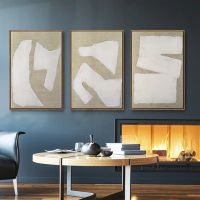 Wabi Sabi Linen I Framed On Canvas 3 Pieces Set | Wayfair North America