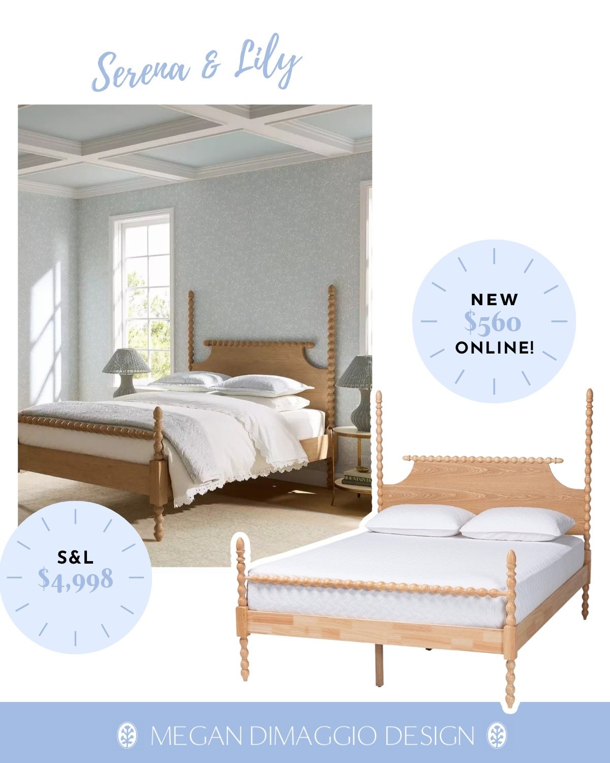 New Serena & Lily spindle bed look for less find!! Available in two sizes and I looove this light oak color!! Save THOUSANDS with this new look for less option!

#LTKSaleAlert #LTKHome