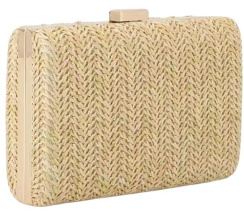 Straw Clutch Purses for Women Vintage Summer Straw Beach Bag Wicker Rattan Envelope Clutch Evening Purse for Wedding | Amazon (US)