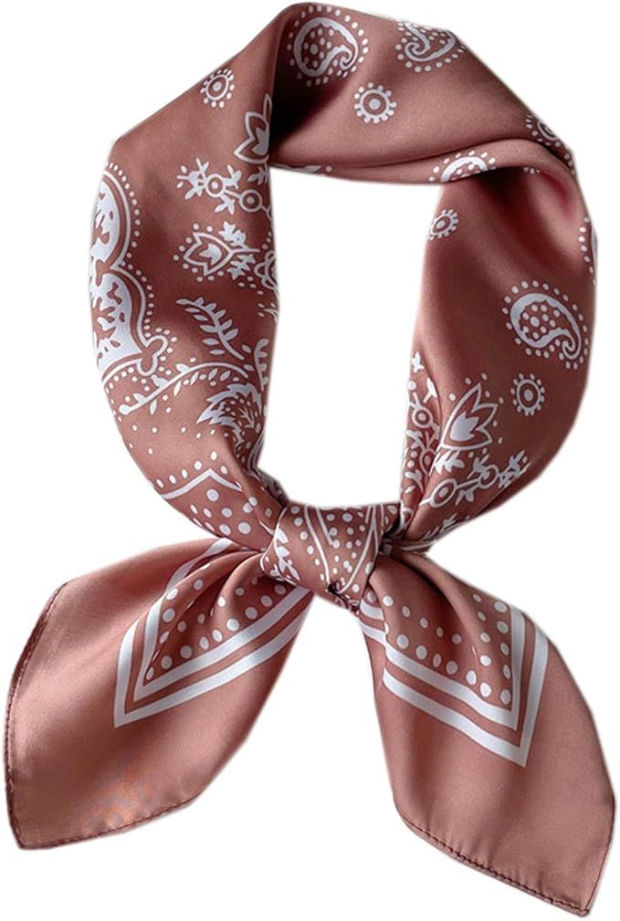 Square Satin Silk Hair Scarf Headscarf for Women/Men's Necktie Bandanas Pocket Square | Amazon (US)