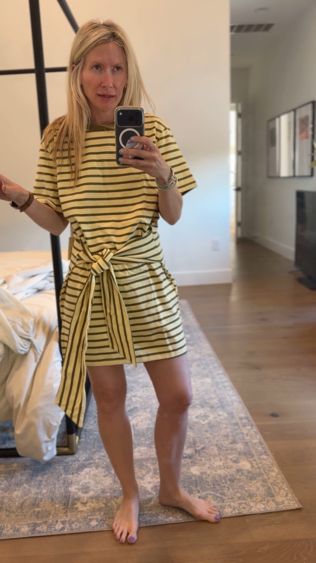 Anthropologie Daily Practice tie t shirt mini dress in butter yellow. Looks so similar to the Sézane Pippa dress! In a size XS - size down!

#LTKootd #LTKdayinmylife #LTKmomlife