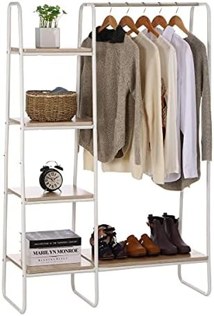 Clothing Rack Garment Rack with Shelves, Wardrobe Rack Freestanding Closet Racks with Metal Hange... | Amazon (US)