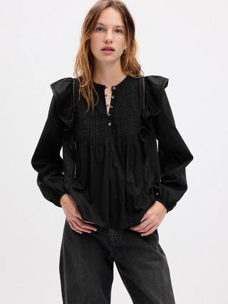 Ruffle Pintuck Top | Gap (US)