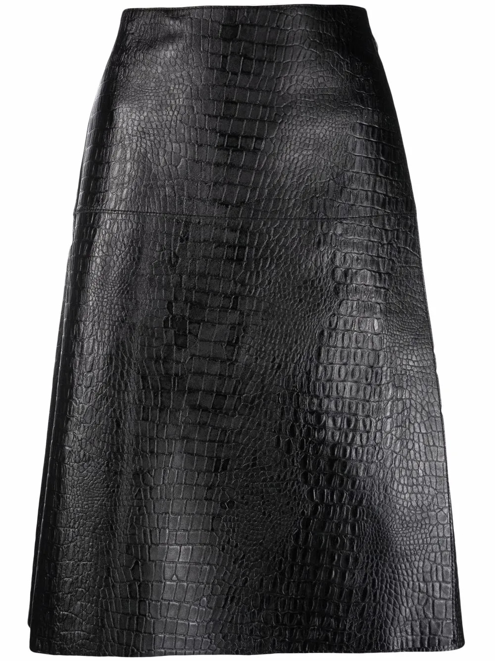 TOTEME crocodile-effect Wrap Leather Skirt - Farfetch | Farfetch Global