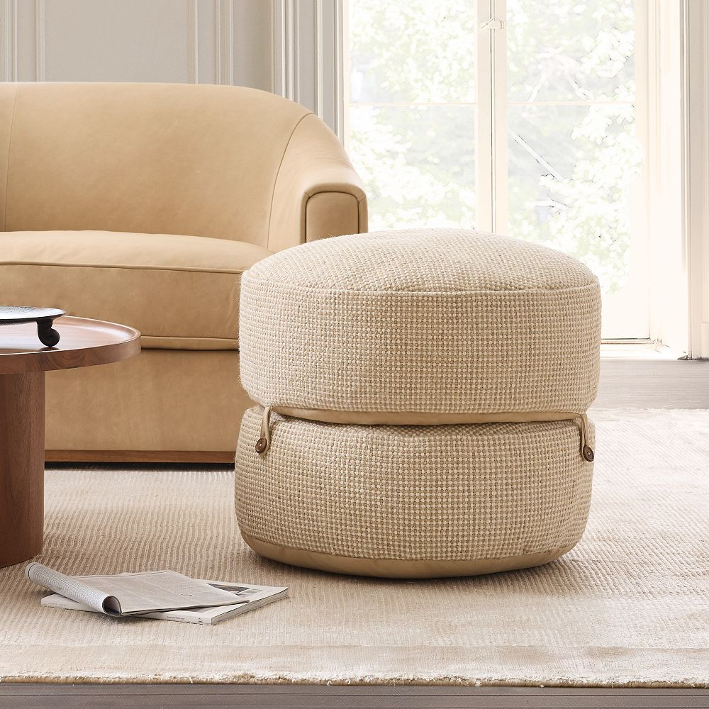 Modern Round Stacked Pouf | West Elm (US)