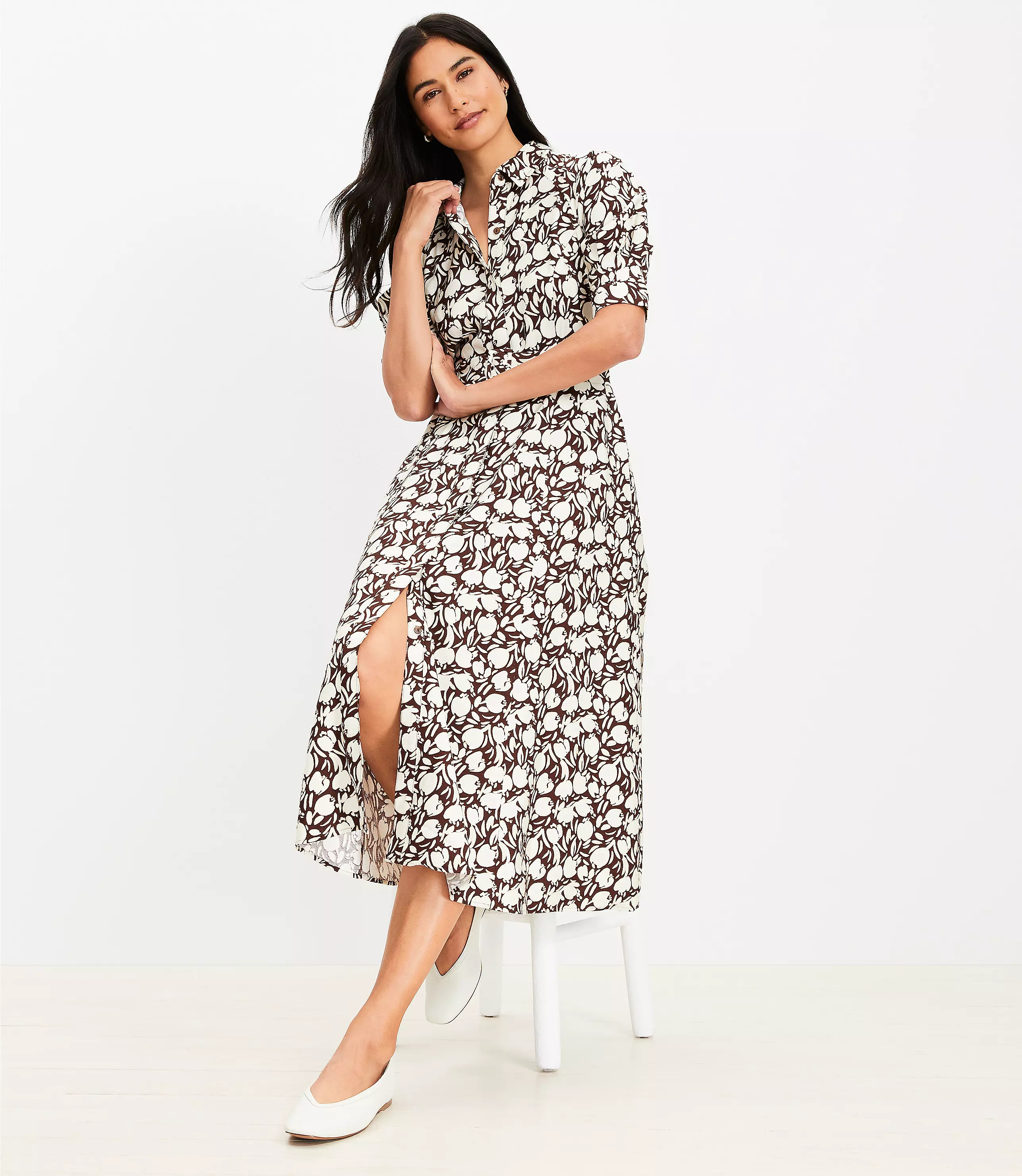 Tulip Belted Midi Pocket Dress | LOFT