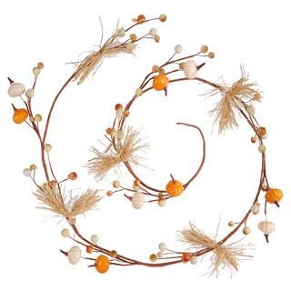 5ft. Pumpkin & Berry Coiled Garland with Raffia by Ashland® | Michaels Stores
