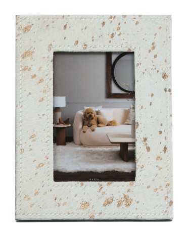 4x6 Hair On Hide Speckled Tabletop Photo Frame | TJ Maxx
