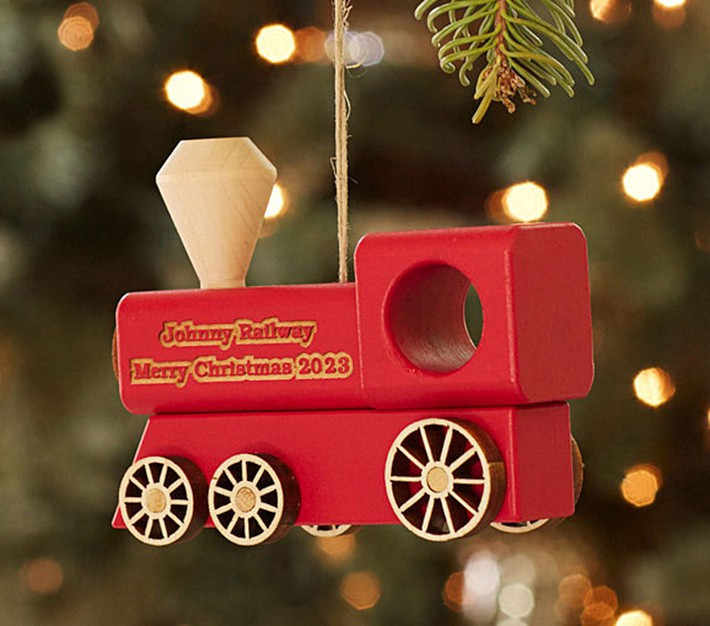 Personalized Wooden Train Ornament | Pottery Barn Kids