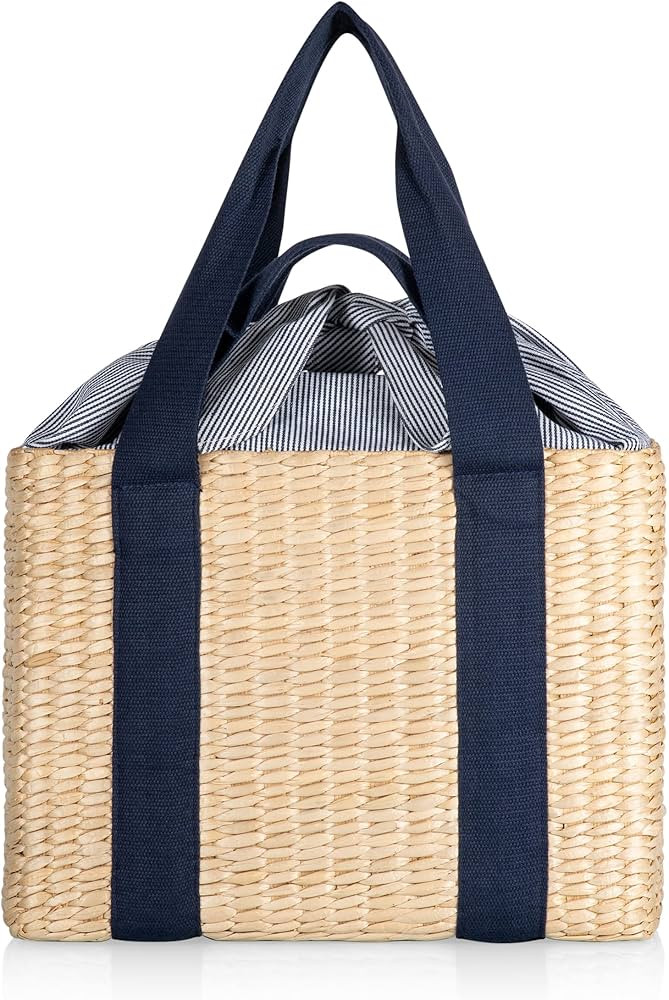 Amazon.com: Picnic TIME Parisian Picnic Basket, Insulated Seagrass Picnic Basket, Waterproof, Sty... | Amazon (US)