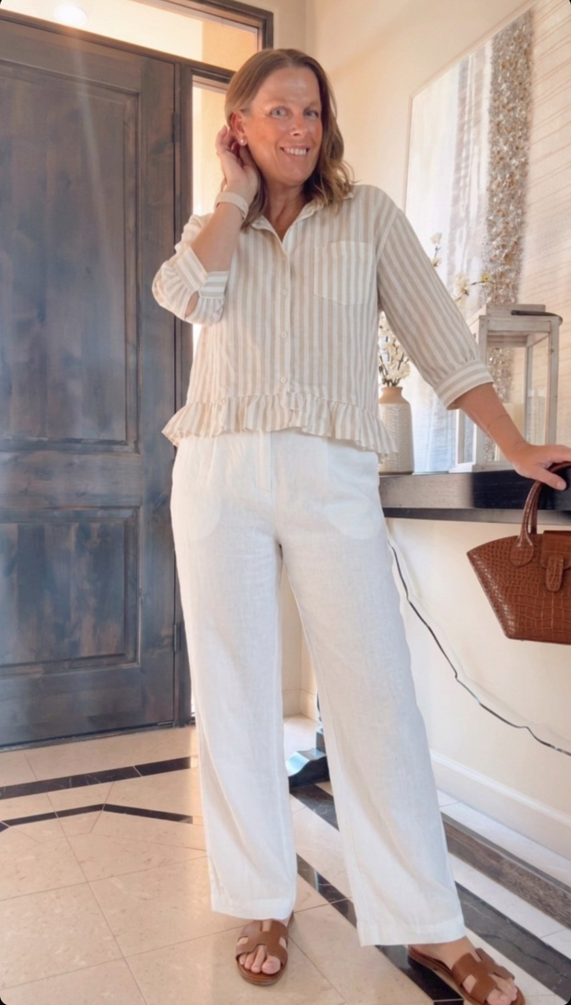 Cute and casual in neutrals

neutral outfit idea, linen pants outfit, casual chic outfit, elevated everyday outfit, effortless summer style, beige striped blouse outfit, minimalist outfit style, capsule wardrobe outfit, simple chic outfit, polished casual outfit,

#LTKSaleAlert #LTKSeasonal #LTKTravel