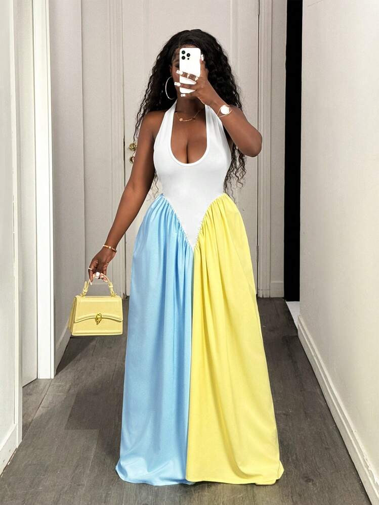 BamGleam BamGleam Vacation Casual Sexy Halter  | SHEIN