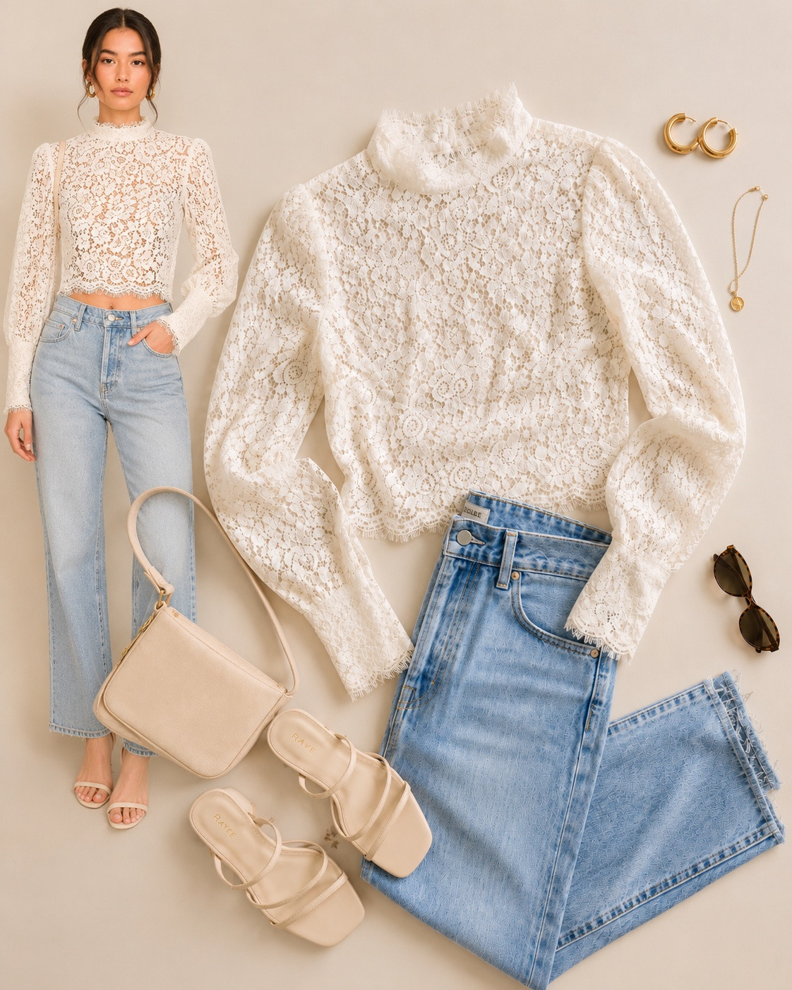 One top, three completely different looks 🤍

This Bardot lace top is one of those rare capsule wardrobe pieces that works for everything—from casual denim days to elevated date nights and polished neutral tailoring.

✨ Light wash jeans + nude accessories for everyday chic
✨ Chocolate satin midi skirt + heels for date night
✨ Cream tailored trousers + structured bag for an elevated, timeless look

Feminine tops, capsule wardrobe essentials, neutral outfits, summer style, fall transition outfits, classic style, quiet luxury, affordable fashion finds, versatile wardrobe pieces, outfit inspiration, date night outfits, workwear inspiration, elevated casual style.

Which look are you wearing first—1, 2, or 3? 🤍

#LTKootd