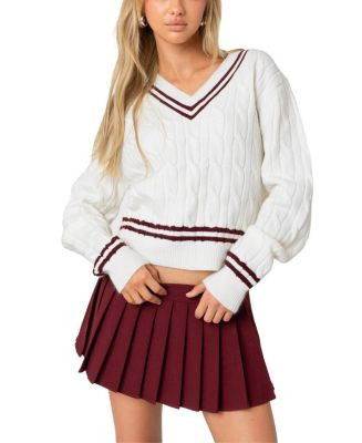 Dean V Neck Cable Knit Sweater | Bloomingdale's (US)