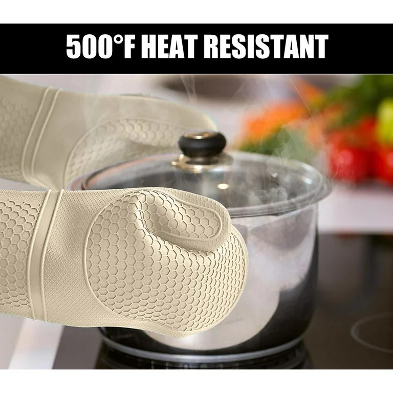 Oven Mitts and Pot Holders Sets,6pcs Pot Holders and Oven Mitts Heat Resistant, Non-Slip Silicone... | Walmart (US)
