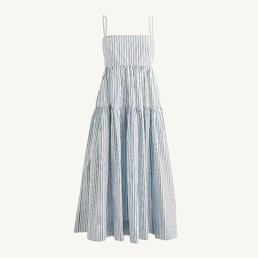 Tie-back tiered dress in stripe | J. Crew US