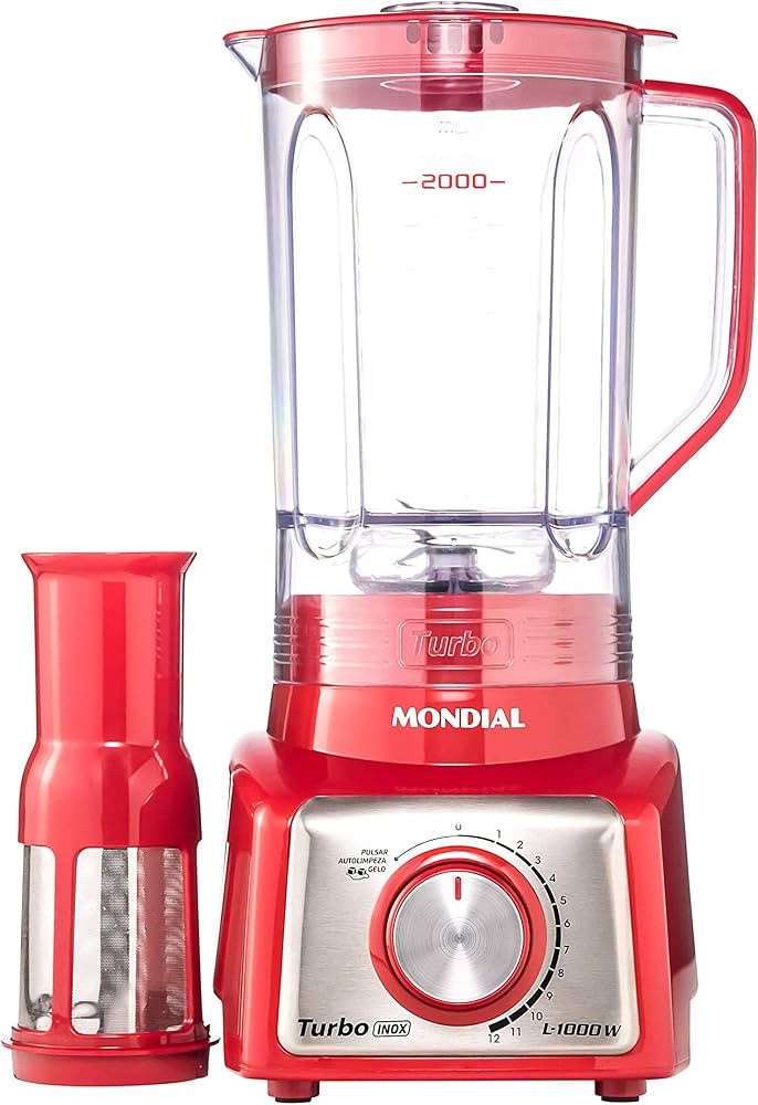 Liquidificador Turbo, Mondial, Vermelho/Inox, 1000W, 110V - L-1000 RI | Amazon (BR)