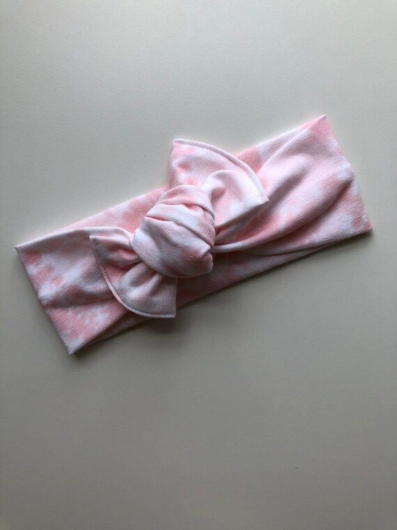 Pink Tie-Dye Tie On Headband // Newborn to Adult Headwrap | Etsy | Etsy (US)