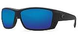 Costa Del Mar Men's Cat Cay Polarized Rectangular Sunglasses, Blackout/Grey Blue Mirrored Polarized- | Amazon (US)