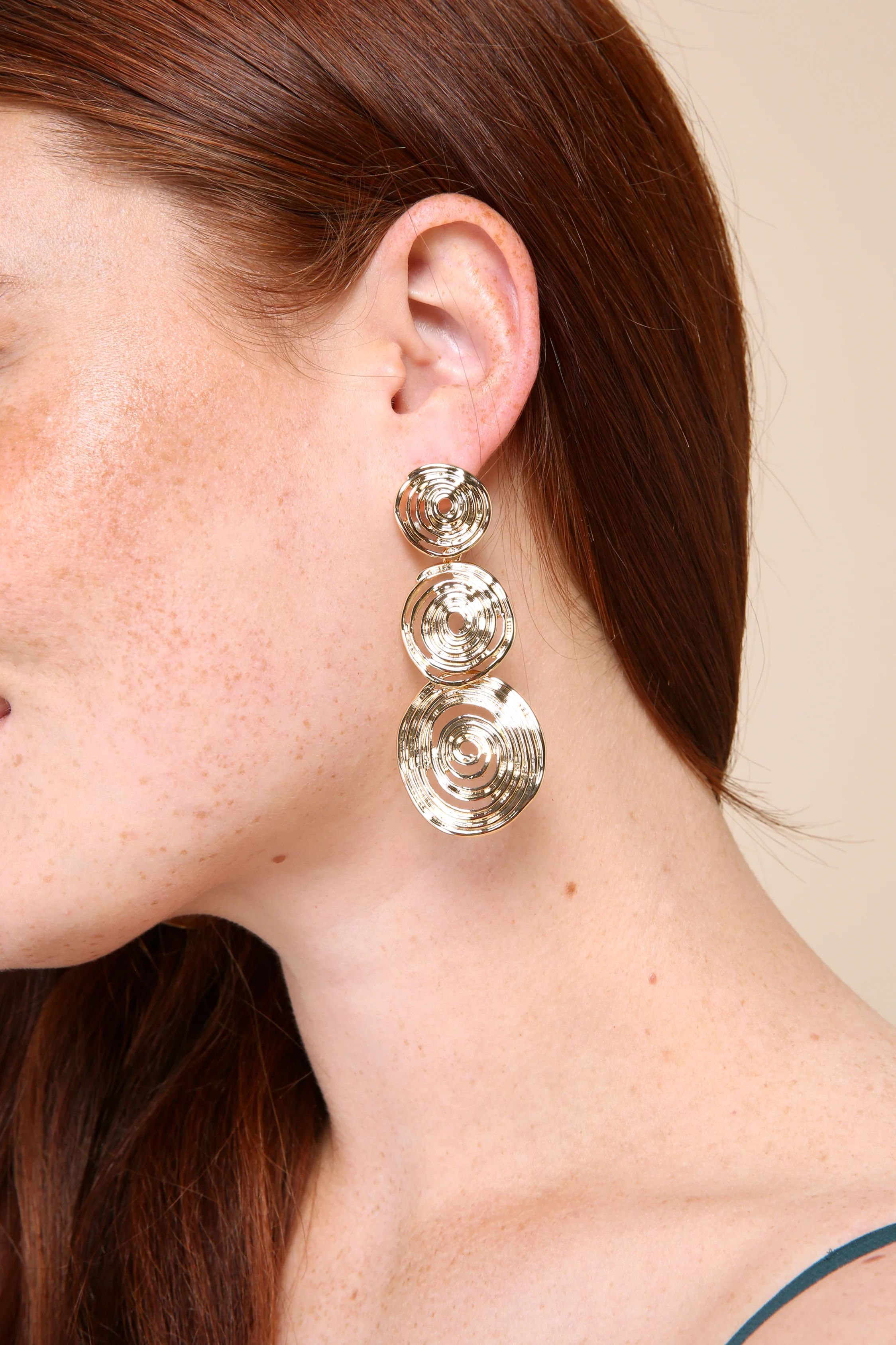 Stunning Gleam Gold Spiral Drop Statement Earrings | Lulus