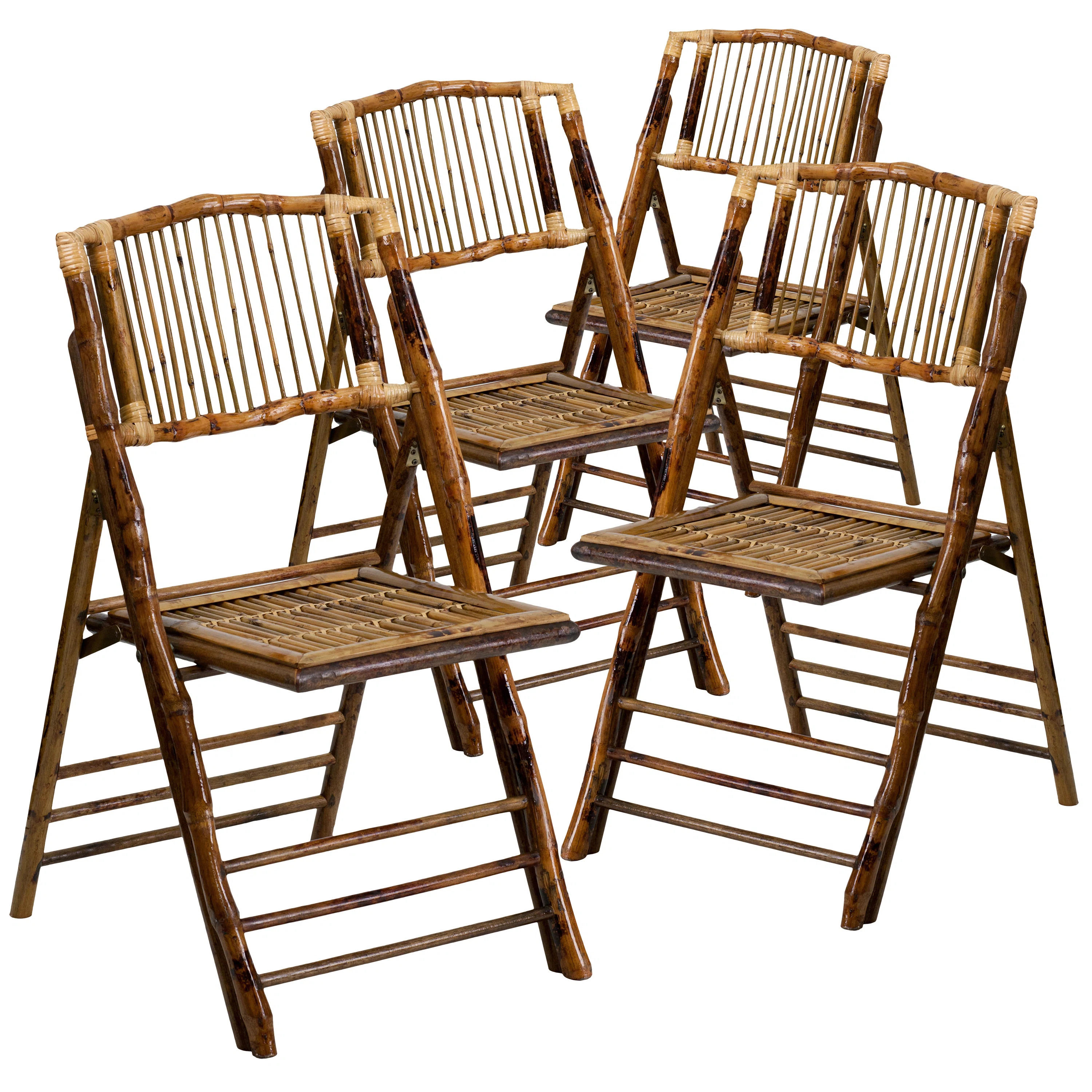 Elliott Bamboo Wood Folding Chair - Event Folding Chair - Commercial Folding Chair (Set of 4) | Wayfair North America