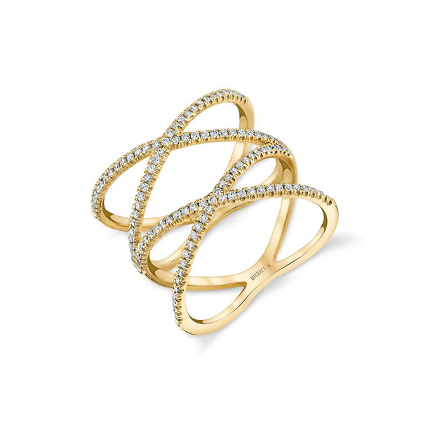 Double Diamond Criss Cross Ring | Michael M. Collection