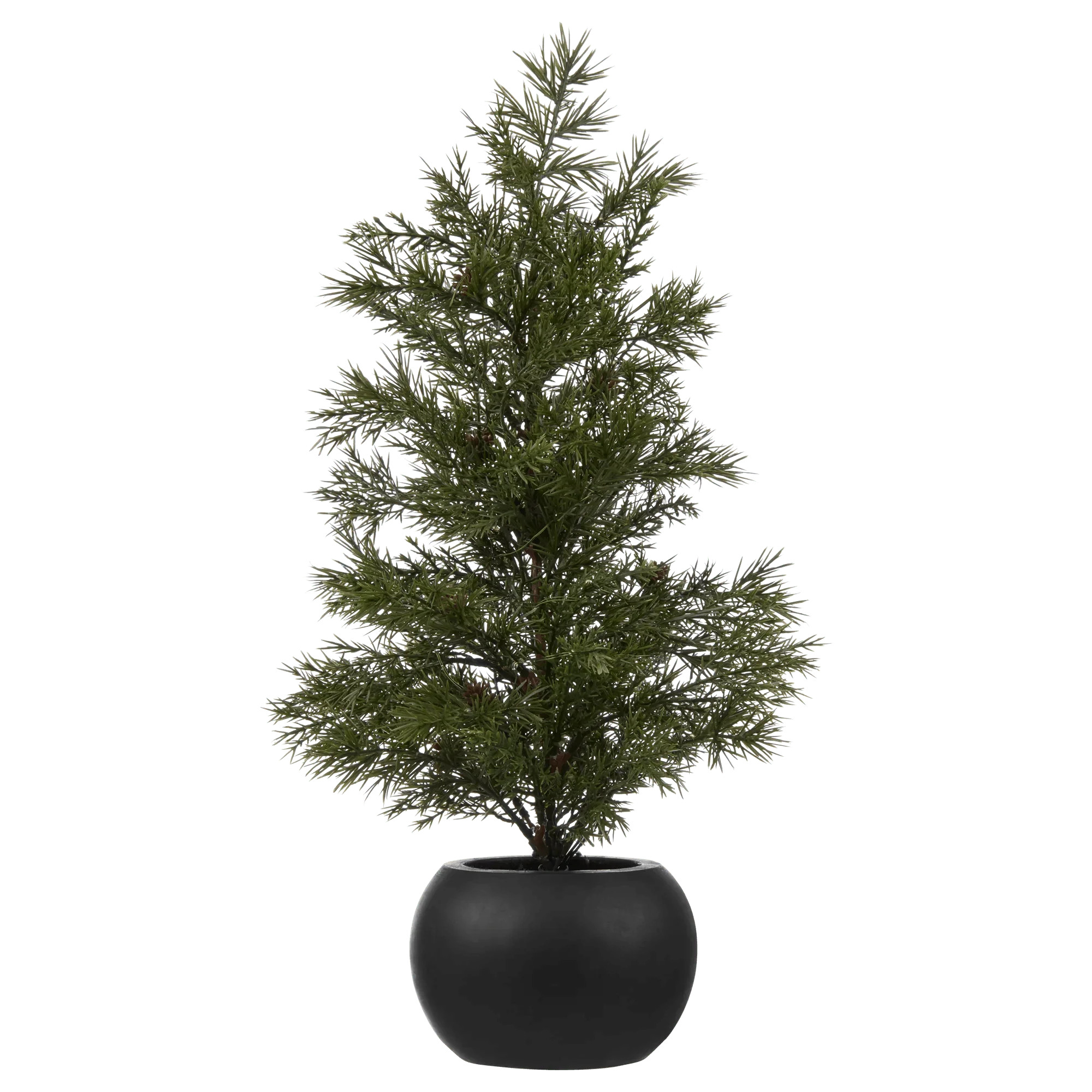 LED Tree with Pinecones in Black Pot | Bouclair