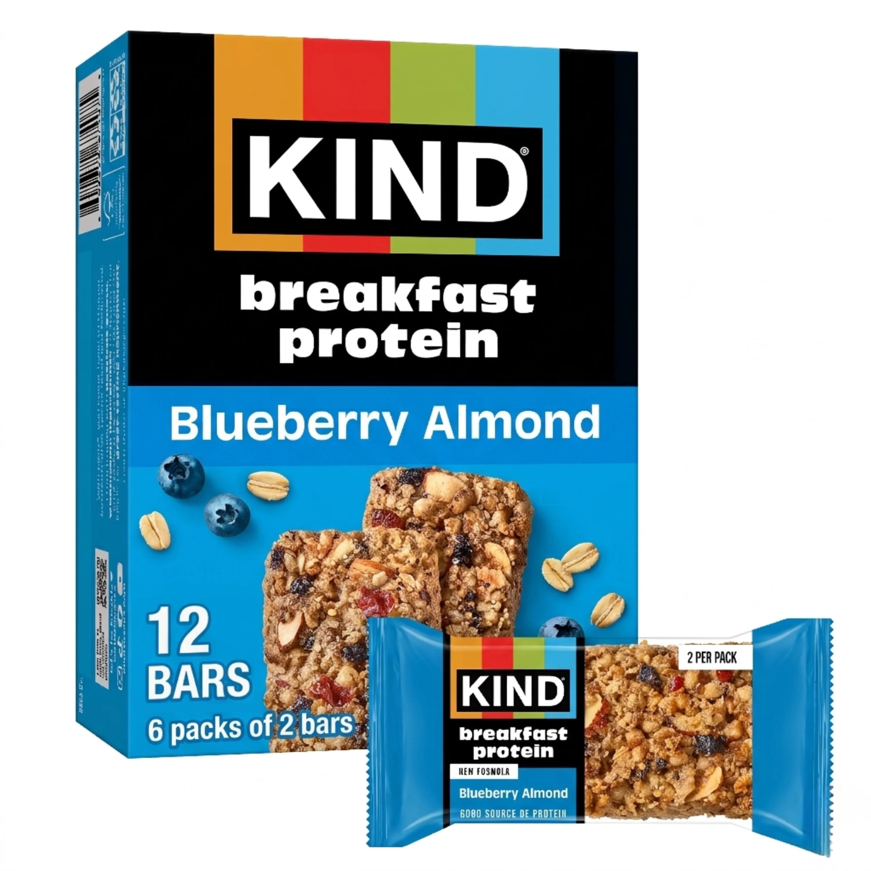 KIND Blueberry Almond Breakfast Protein Bars, 6-Count, 1 Cardboard Box | Walmart (US)