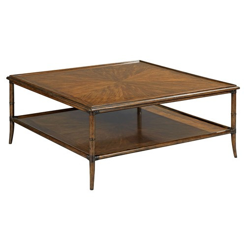 Linwood Updated Traditional Hazelnut Wood Square Cocktail Table | Kathy Kuo Home