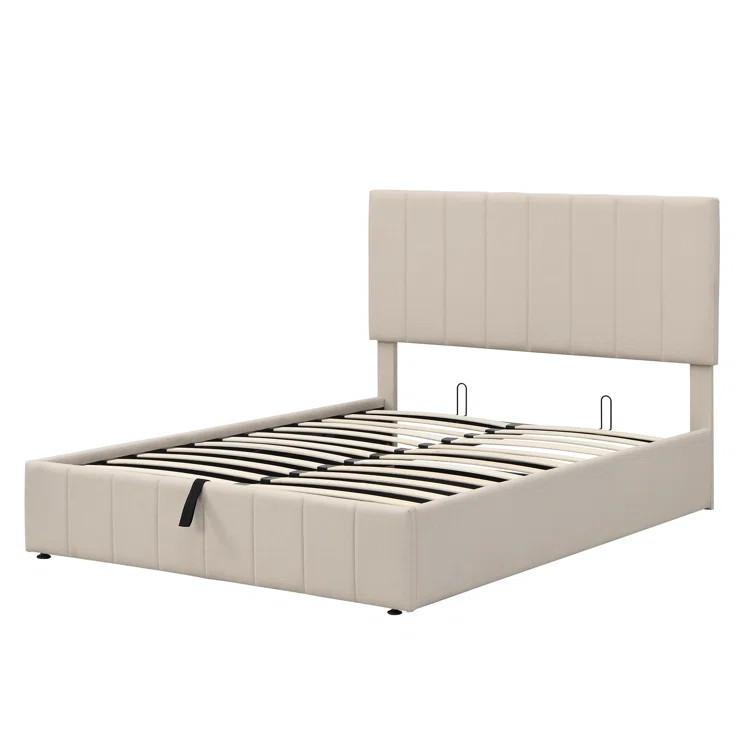 Upholstered Platform Bed With A Hydraulic Storage System | Wayfair North America