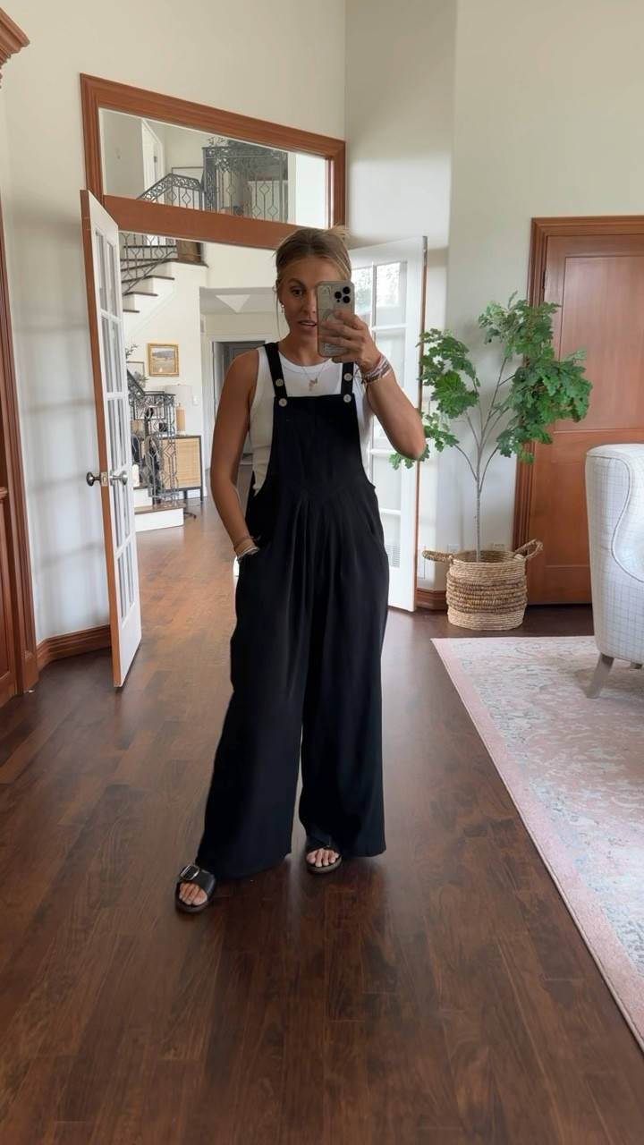 Wide leg jumpsuit on sale for $22. Wearing medium! 