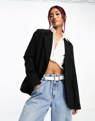 Pimkie oversized blazer in black | ASOS (Global)