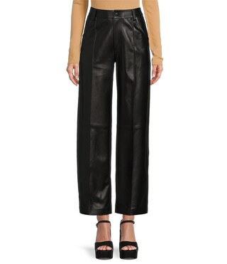Layla Genuine Leather Straight Wide Leg Pant | Dillard's
