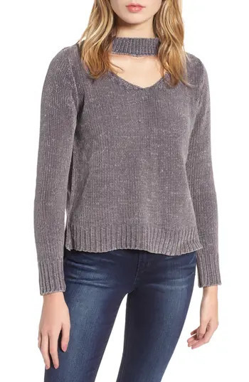 Women's Love By Design Chenille Choker Neck Sweater | Nordstrom