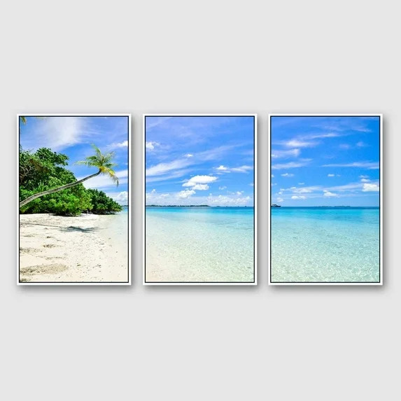 IDEA4WALL Framed Canvas Wall Art for Living Room, Bedroom Ocean Sea Beach Canvas Prints for Moder... | Walmart (US)