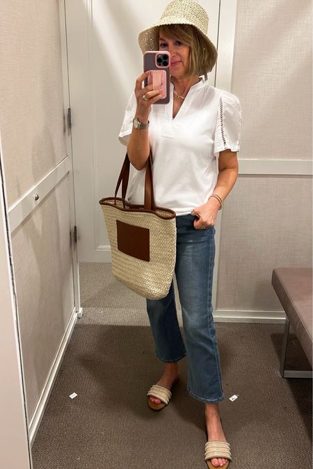 New Arrivals! Love this tote, bucket hat, white shirt and jeans. Summer Outfit Spring Outfit Vacation Outfitt

#LTKsalealert #LTKSeasonal #LTKover40