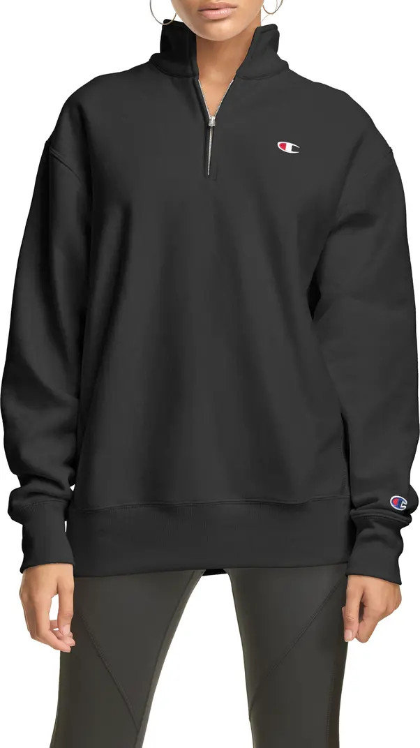 Oversize Reverse Weave® Quarter Zip Sweatshirt | Nordstrom