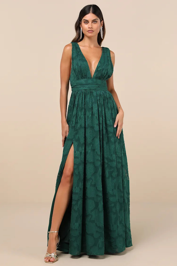 Sweet Sophistication Green Burnout Floral Maxi Dress | Lulus