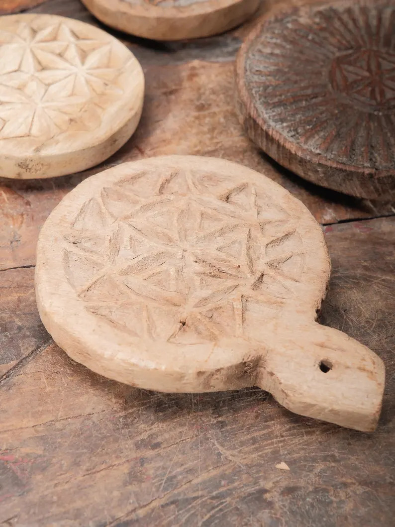 Vintage Hand Carved Wooden Chapati Board Trivet | Indian Chakla Bread Board | Rustic Wood Kitchen... | Etsy (US)