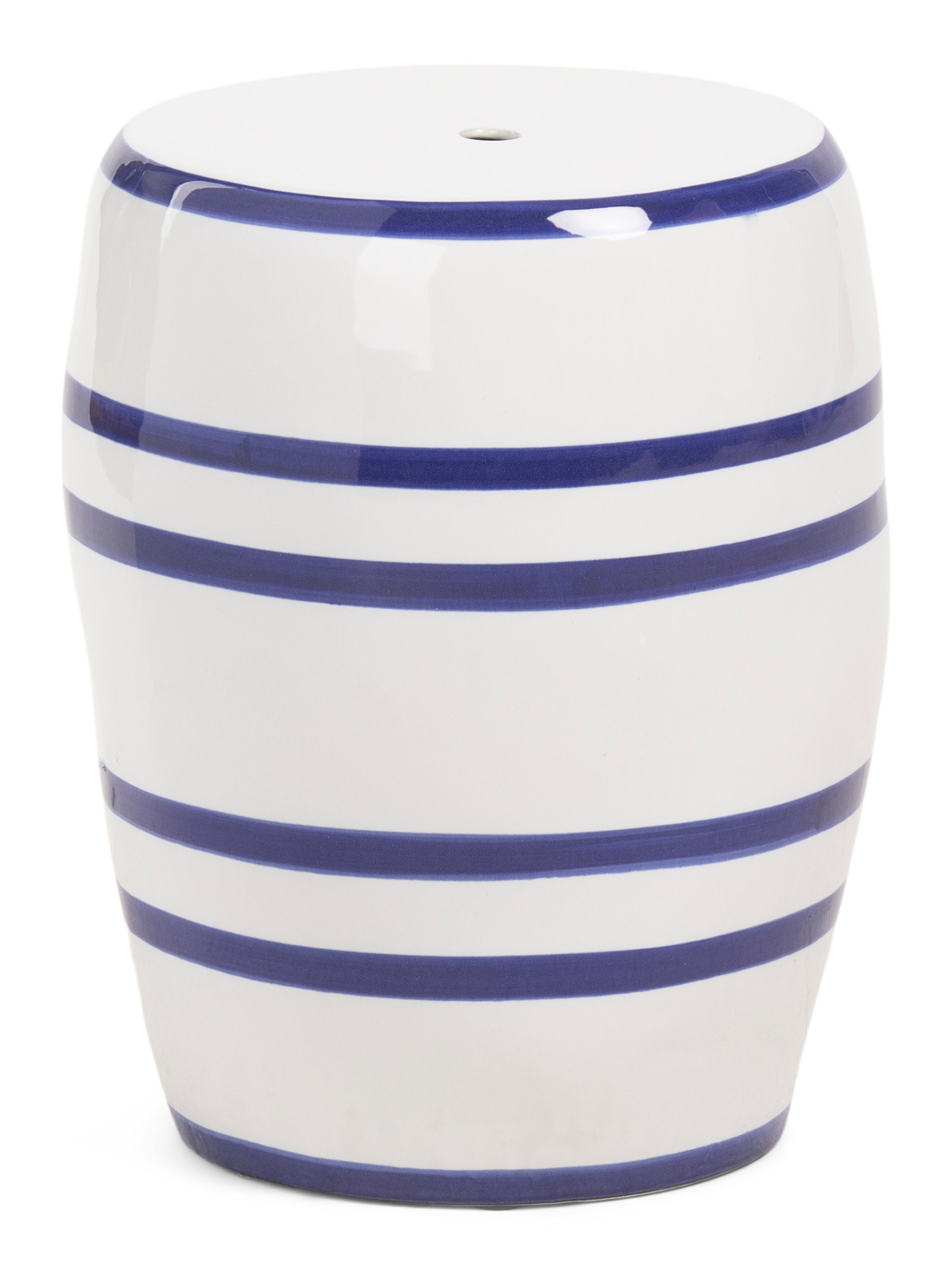 17.25in Striped Decorative Ceramic Stool | TJ Maxx